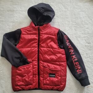 Calvin Klein Boys' Puffer Vest Sweatshirt Jacket Combo